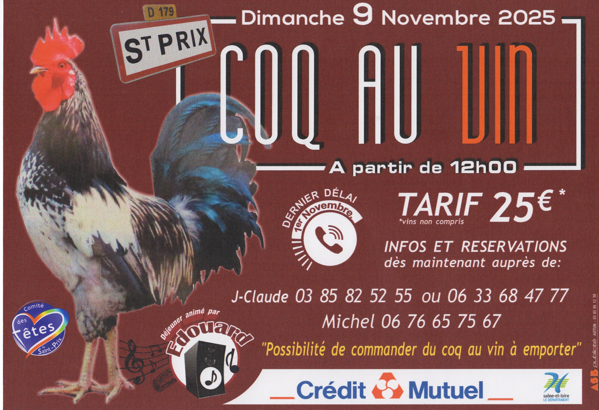 COQ AU VIN - ST PRIX EN MORVAN 